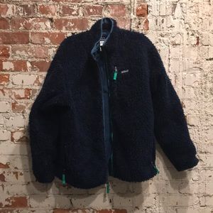 Blue fuzzy Patagonia jacket
